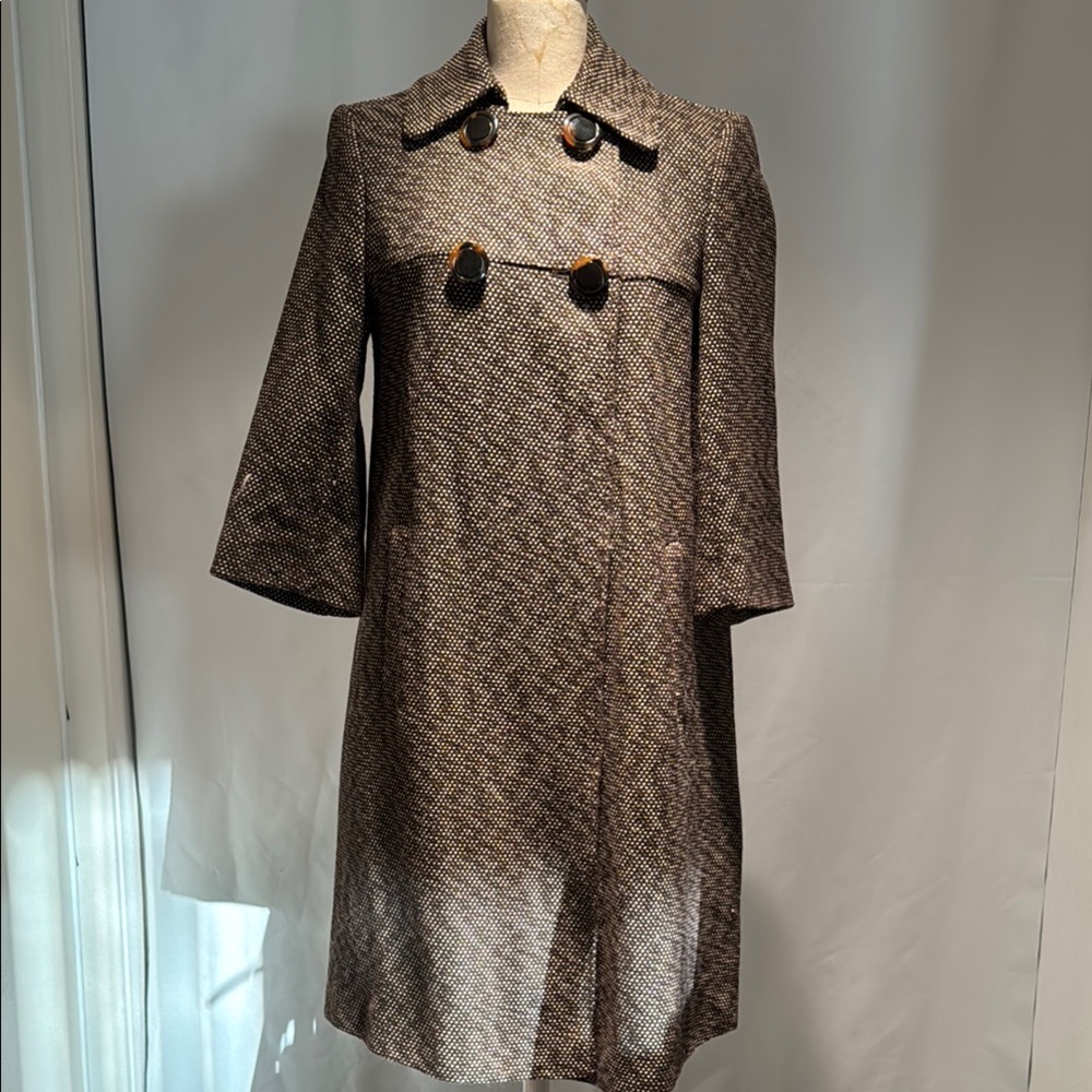 Chic Brown Tweed Coat